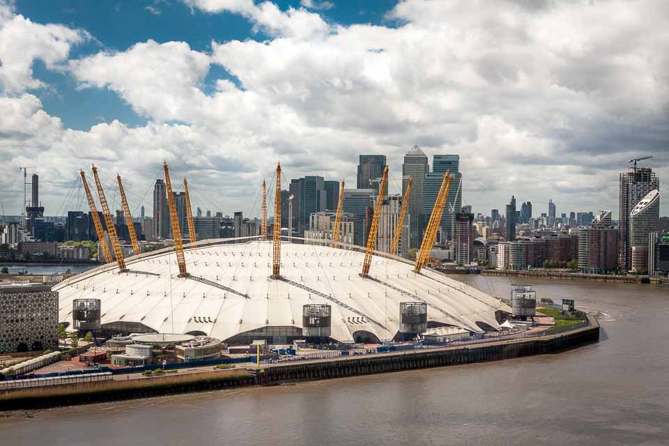 O2 Arena from the Sky