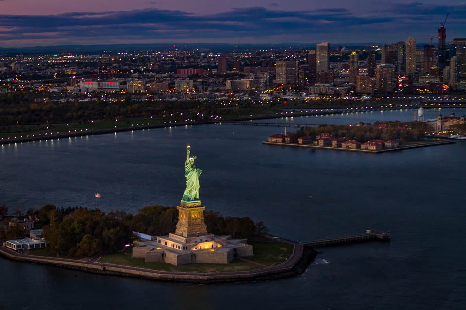 Statue of Liberty and Ellis Island with FlyNYON