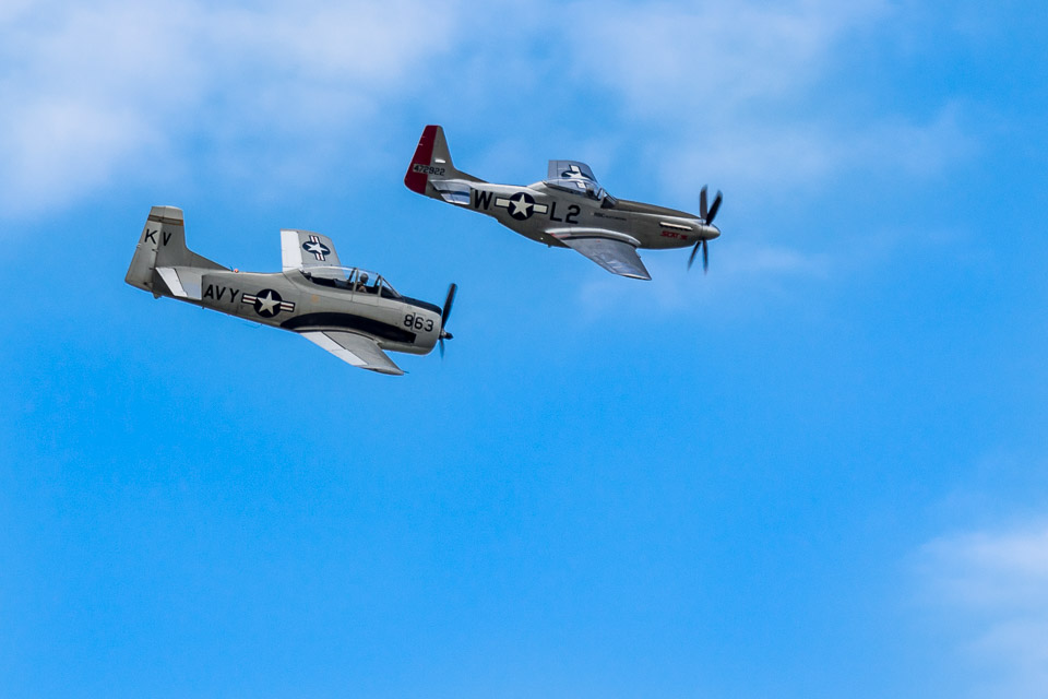 North American T-28 Trojan & P-51 Mustang