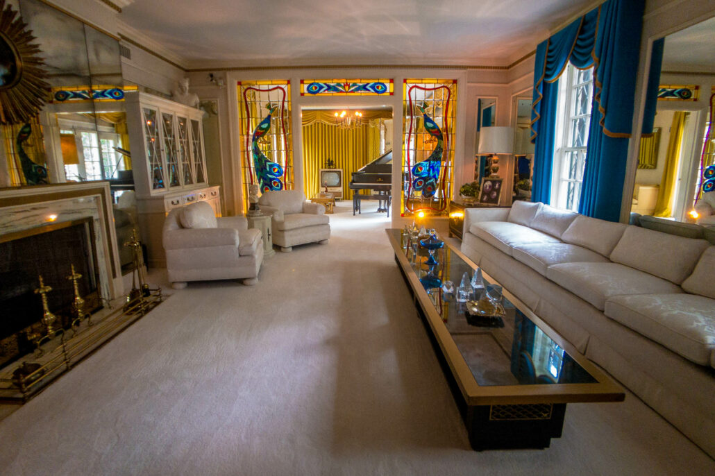 The living room at Elvis Presley's Graceland