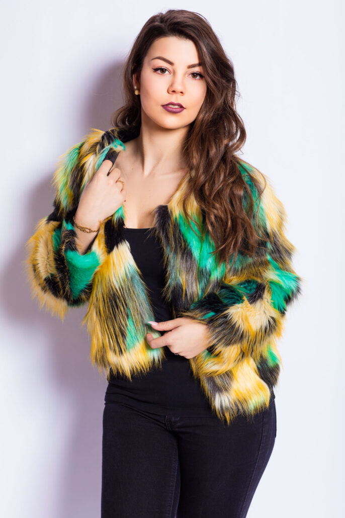 Multi Colored Faux-Fur for Model Axelle