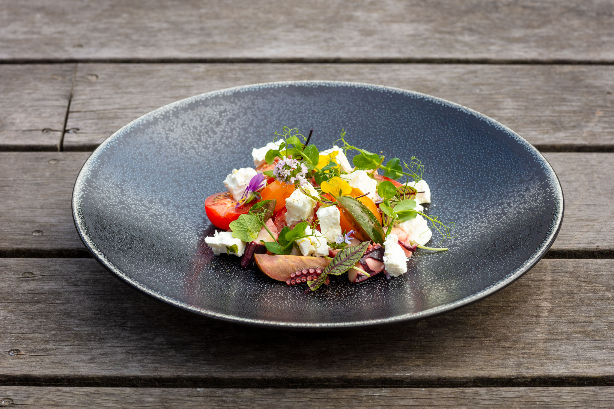 Summer Salad with Tomatoes, Octopus and Fetta